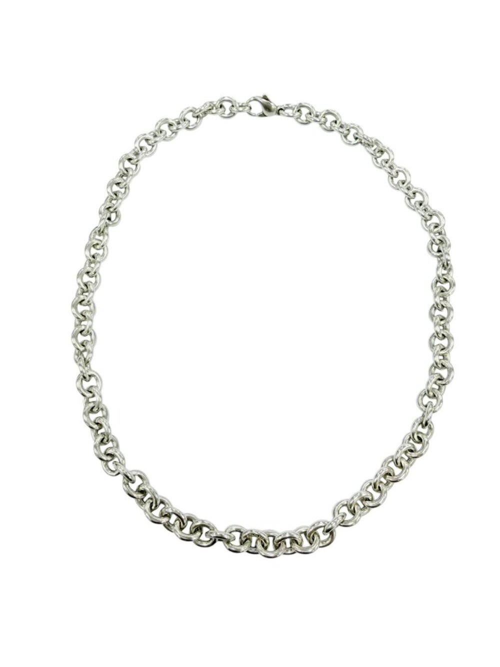 Tiffany & Co Vintage 925 Donut Oval Link Necklace Silver